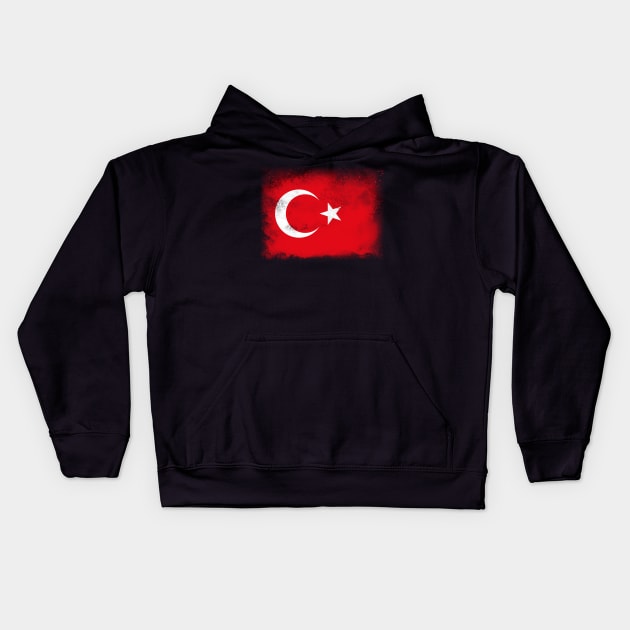 Turkey flag isolated Kids Hoodie by psychoshadow